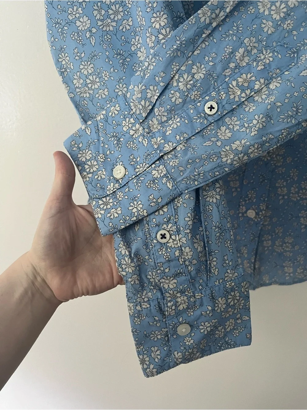 J Crew Liberty Of London Slim Fit Blue Floral Button Up Shirt 8